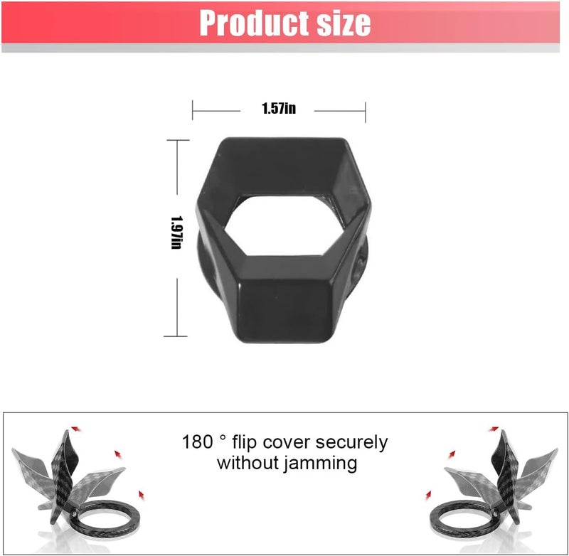 GLSOWEE Car Engine Start/Stop Button Cover, Zinc Alloy Car Push Button Start Cover Car Power Control Trim, Universal Key Ignition Switch Protective Cover for Cars, SUVs (Black) - Image 2